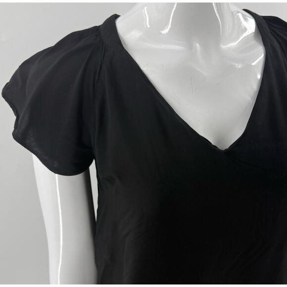 Old Navy Womens Dress Size Small Petite Black Tunic Mini Flutter Sleeve Solid - Picture 2 of 6